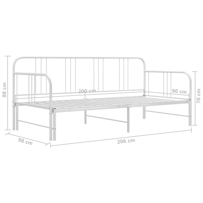 Cadru pat canapea extensibilă, alb, 90 x 200 cm, metal WALTI