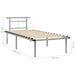 Cadru de pat, gri, 90 x 200 cm, metal - WALTI WALTI