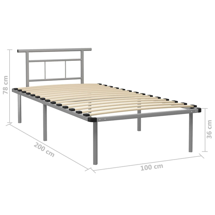 Cadru de pat, gri, 100 x 200 cm, metal - WALTI WALTI