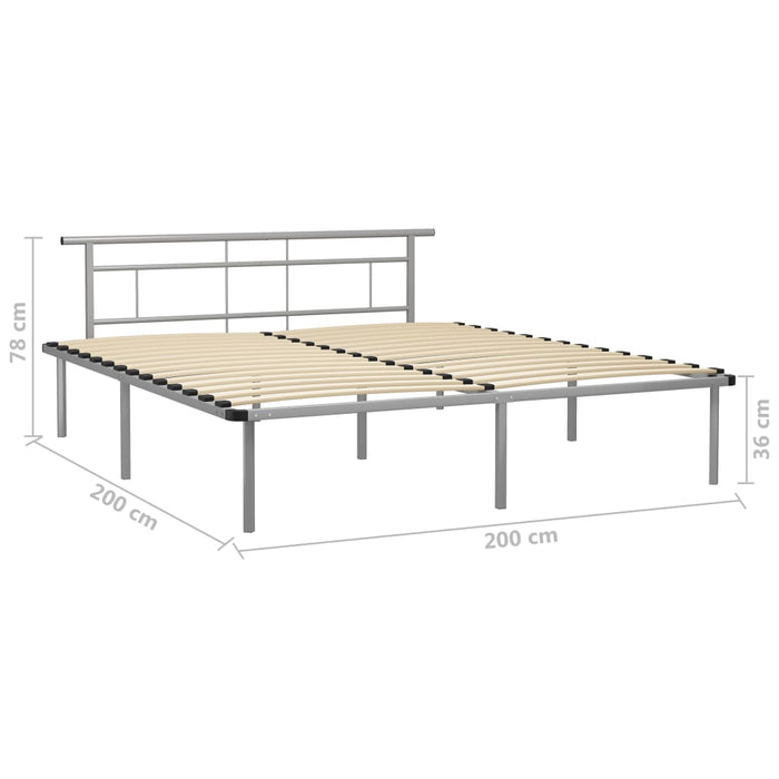Cadru de pat, gri, 200 x 200 cm, metal WALTI