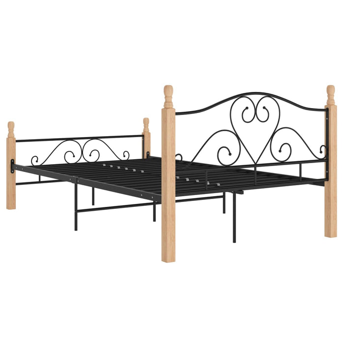 Cadru de pat, negru, 120x200 cm, metal WALTI