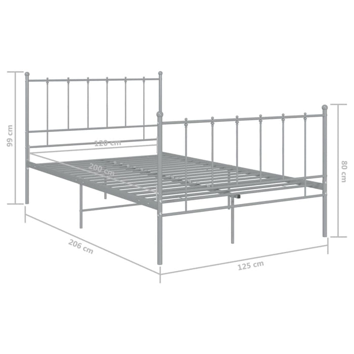 Cadru de pat, gri, 120x200 cm, metal WALTI