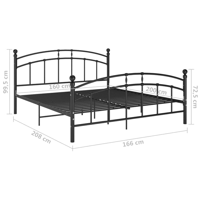 Cadru de pat, negru, 160x200 cm, metal - WALTI WALTI