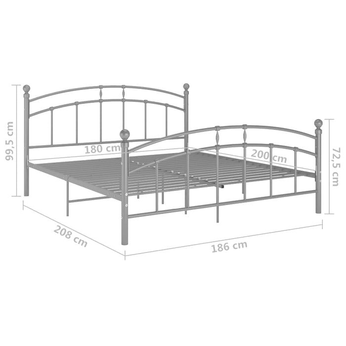 Cadru de pat, gri, 180x200 cm, metal WALTI