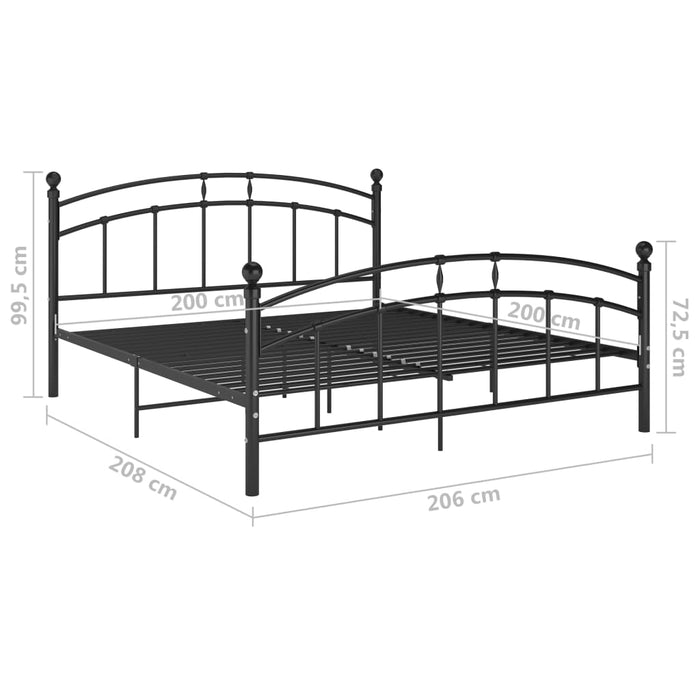 Cadru de pat, negru, 200 x 200 cm, metal - WALTI WALTI