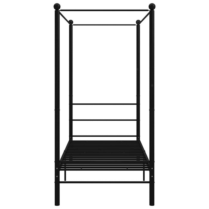 Cadru de pat cu baldachin, negru, 90x200 cm, metal WALTI