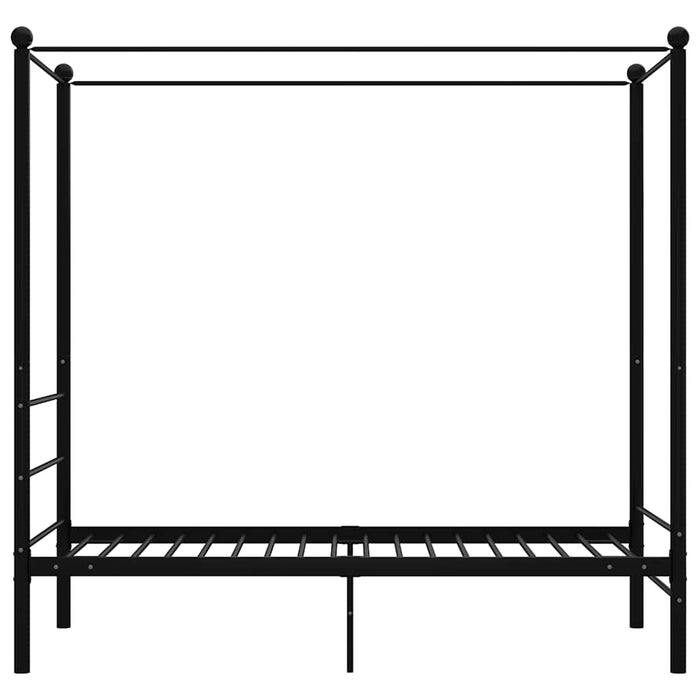 Cadru de pat cu baldachin, negru, 90x200 cm, metal WALTI