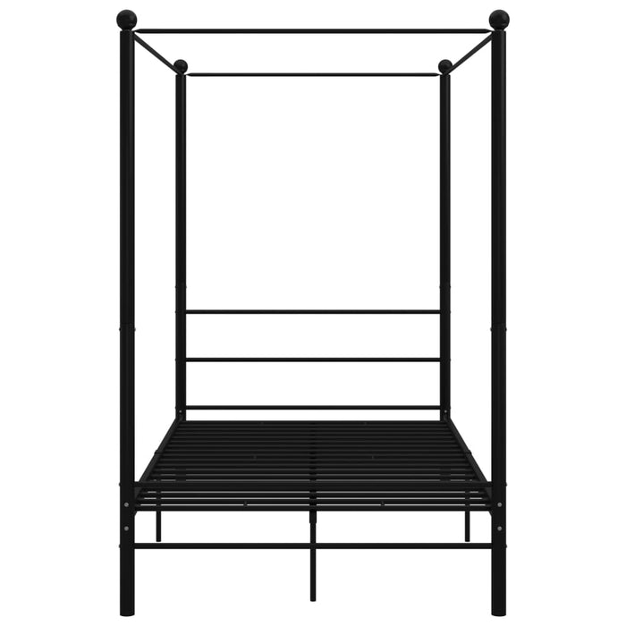 Cadru de pat cu baldachin, negru, 140x200 cm, metal - WALTI WALTI