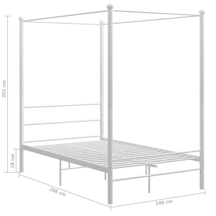 Cadru de pat cu baldachin, alb, 140x200 cm, metal - WALTI WALTI