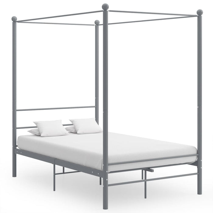 Cadru de pat cu baldachin, gri, 140x200 cm, metal - WALTI WALTI