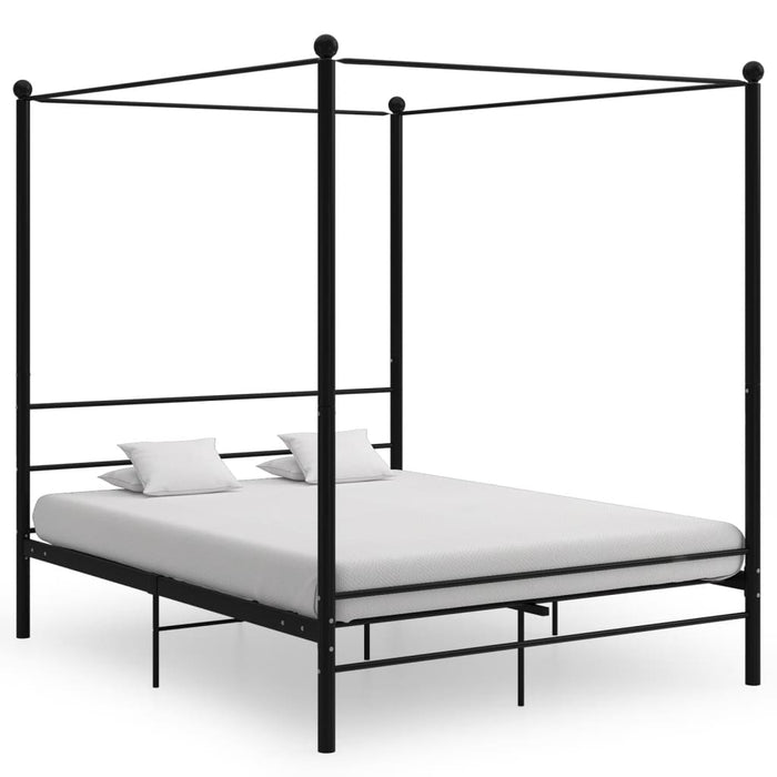 Cadru de pat cu baldachin, negru, 160x200 cm, metal - WALTI WALTI