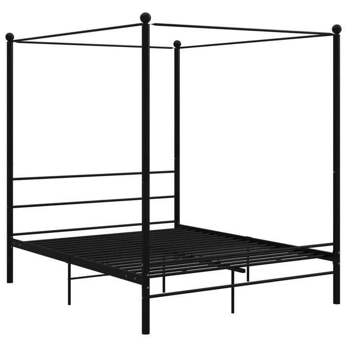 Cadru de pat cu baldachin, negru, 160x200 cm, metal - WALTI WALTI