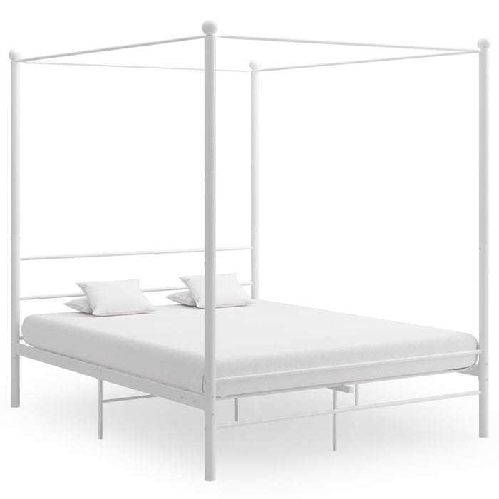 Cadru de pat cu baldachin, alb, 160x200 cm, metal - WALTI WALTI