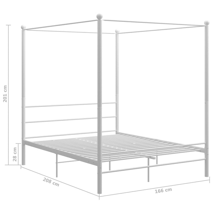 Cadru de pat cu baldachin, alb, 160x200 cm, metal - WALTI WALTI