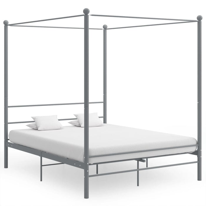 Cadru de pat cu baldachin, gri, 160x200 cm, metal - WALTI WALTI