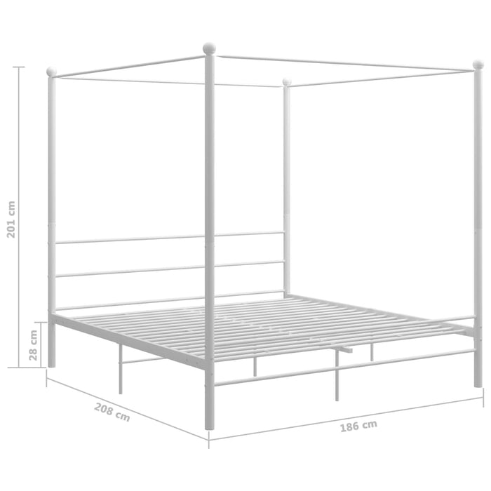 Cadru de pat cu baldachin, alb, 180x200 cm, metal - WALTI WALTI