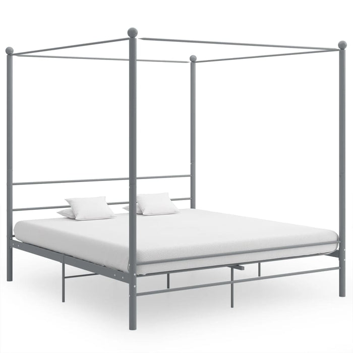 Cadru de pat cu baldachin, gri, 180x200 cm, metal - WALTI WALTI