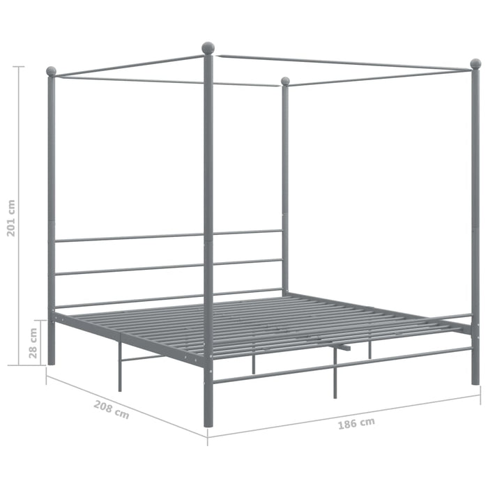 Cadru de pat cu baldachin, gri, 180x200 cm, metal - WALTI WALTI