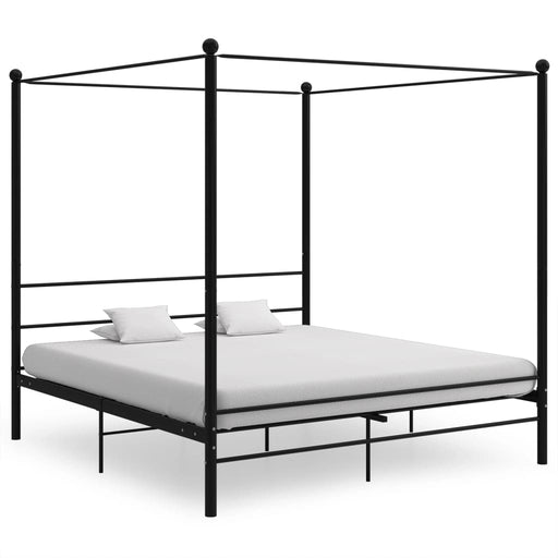 Cadru de pat cu baldachin, negru, 200x200 cm, metal - WALTI WALTI