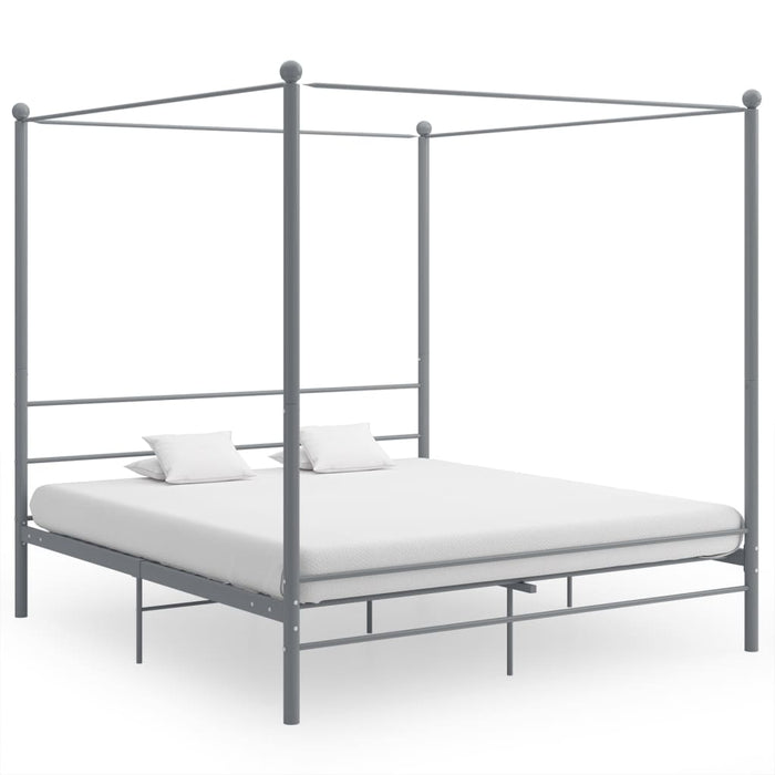 Cadru de pat cu baldachin, gri, 200x200 cm, metal WALTI