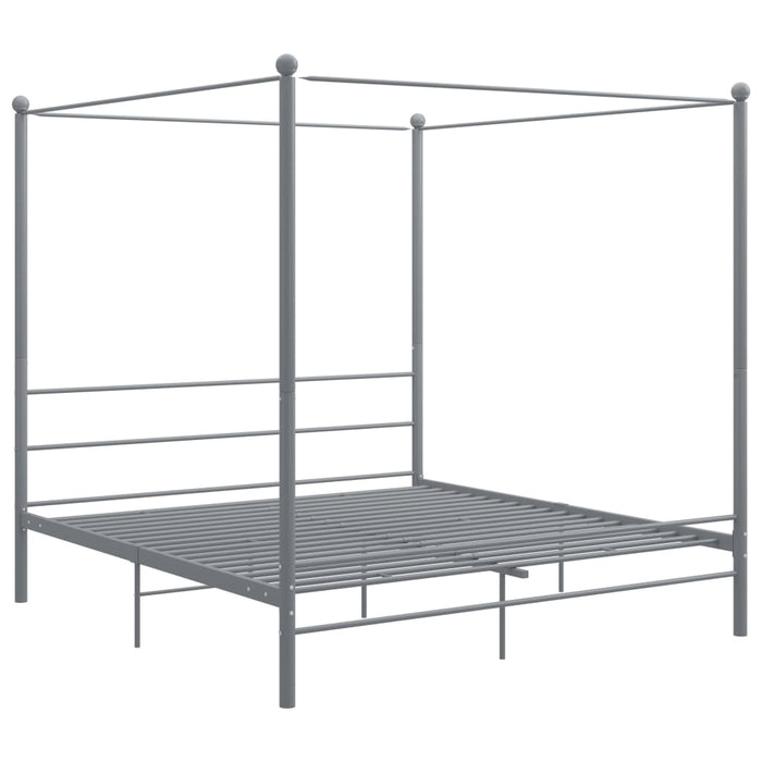 Cadru de pat cu baldachin, gri, 200x200 cm, metal WALTI