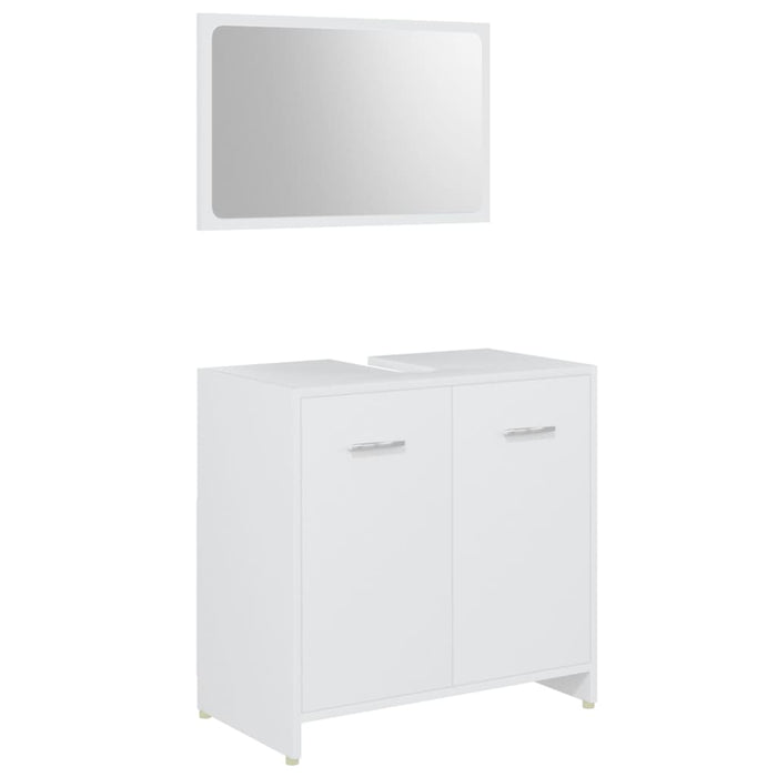 Set mobilier de baie, 4 piese, alb, lemn prelucrat WALTI
