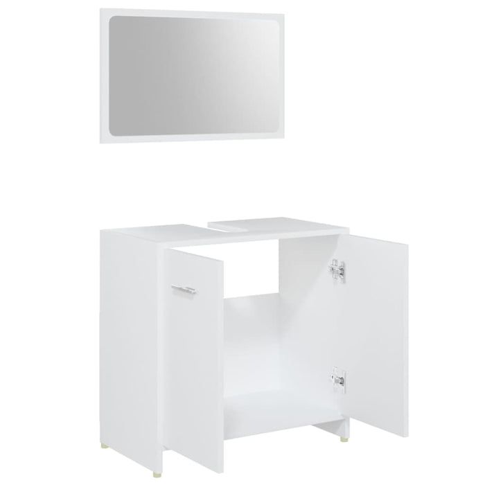 Set mobilier de baie, 4 piese, alb, lemn prelucrat WALTI