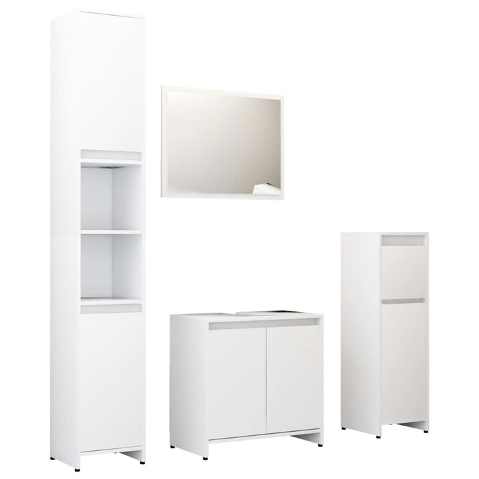 Set mobilier de baie, 4 piese, alb, lemn prelucrat - WALTI WALTI