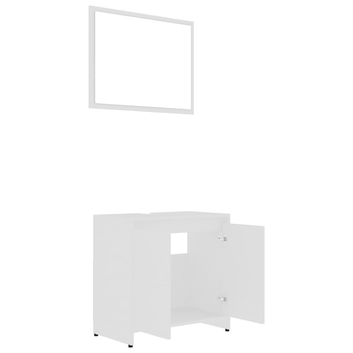 Set mobilier de baie, 4 piese, alb, lemn prelucrat - WALTI WALTI