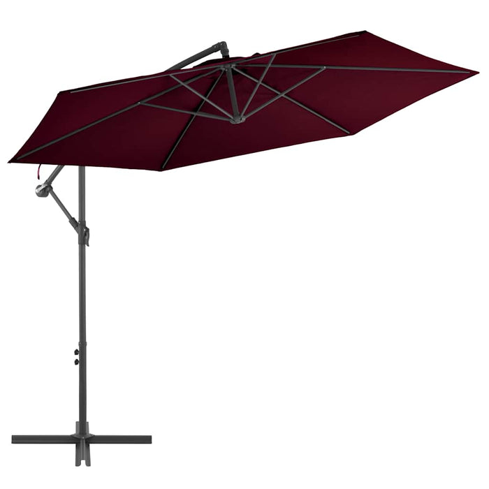 Umbrelă în consolă cu stâlp din aluminiu, roșu bordo, 300 cm WALTI