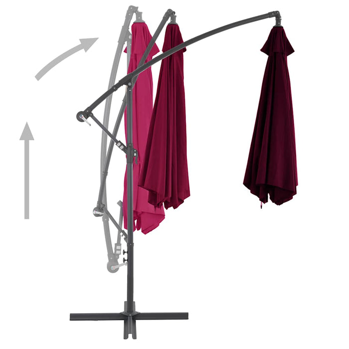 Umbrelă în consolă cu stâlp din aluminiu, roșu bordo, 300 cm WALTI