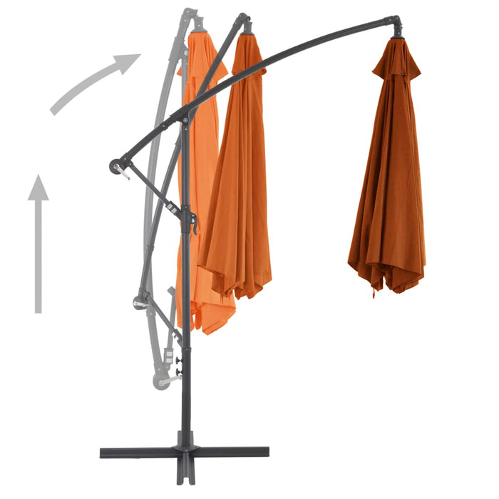 Umbrelă în consolă, stâlp din aluminiu, cărămiziu, 300 cm WALTI