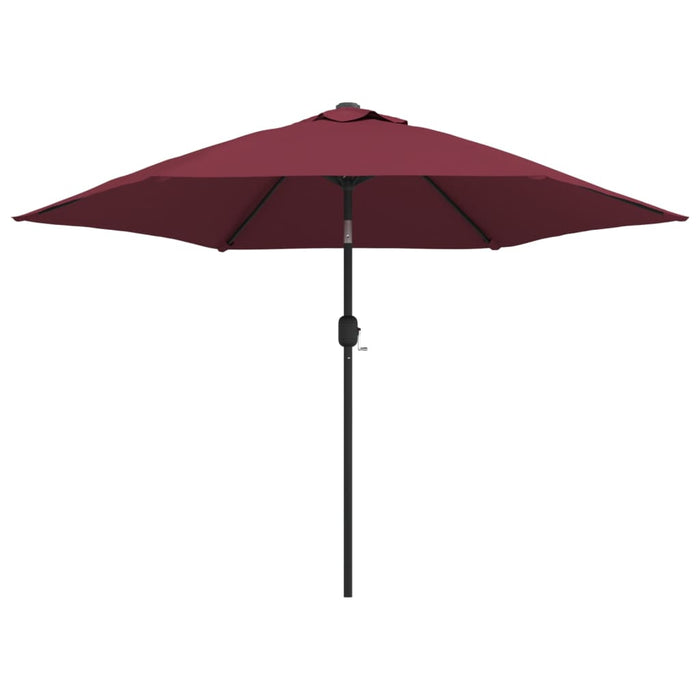 Umbrelă de soare cu LED-uri și stâlp oțel, roșu bordo, 300 cm - WALTI WALTI