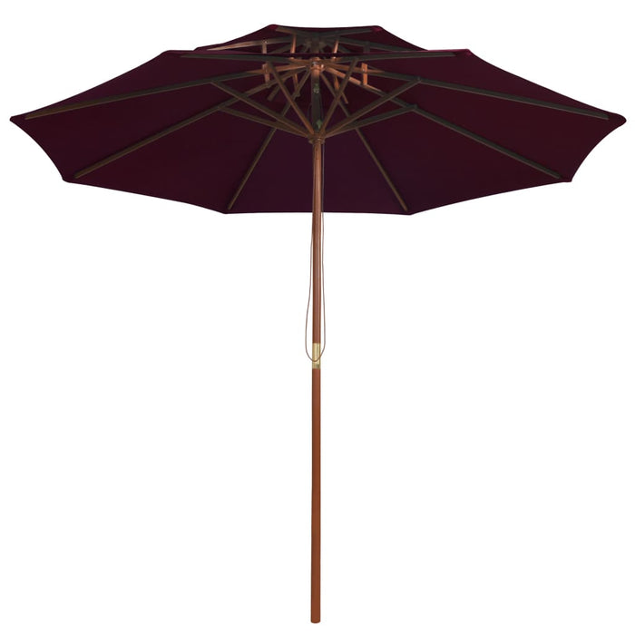 Umbrelă de soare dublă, stâlp din lemn, roșu bordo, 270 cm - WALTI WALTI