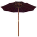 Umbrelă de soare dublă, stâlp din lemn, roșu bordo, 270 cm - WALTI WALTI