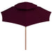 Umbrelă de soare dublă, stâlp din lemn, roșu bordo, 270 cm - WALTI WALTI