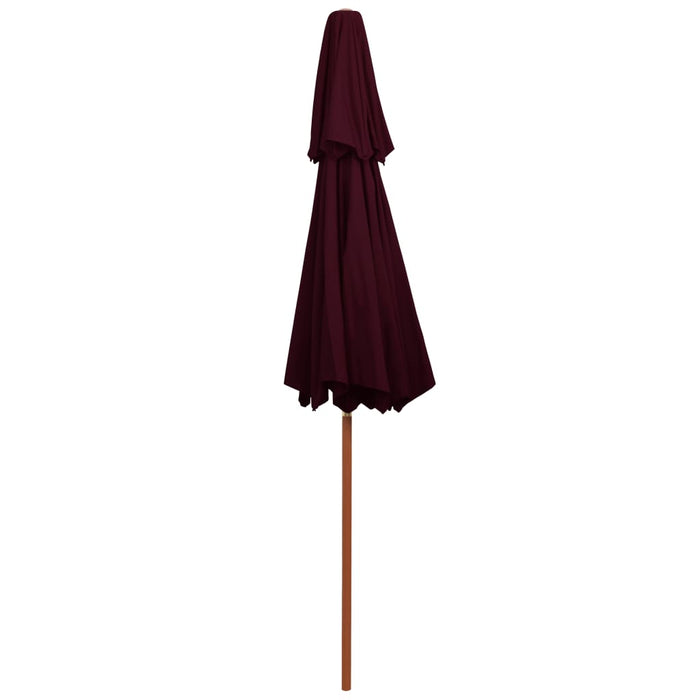 Umbrelă de soare dublă, stâlp din lemn, roșu bordo, 270 cm - WALTI WALTI