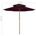 Umbrelă de soare dublă, stâlp din lemn, roșu bordo, 270 cm - WALTI WALTI