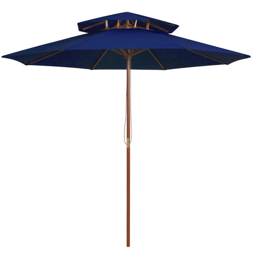 Umbrelă de soare dublă, stâlp din lemn, albastru, 270 cm - WALTI WALTI