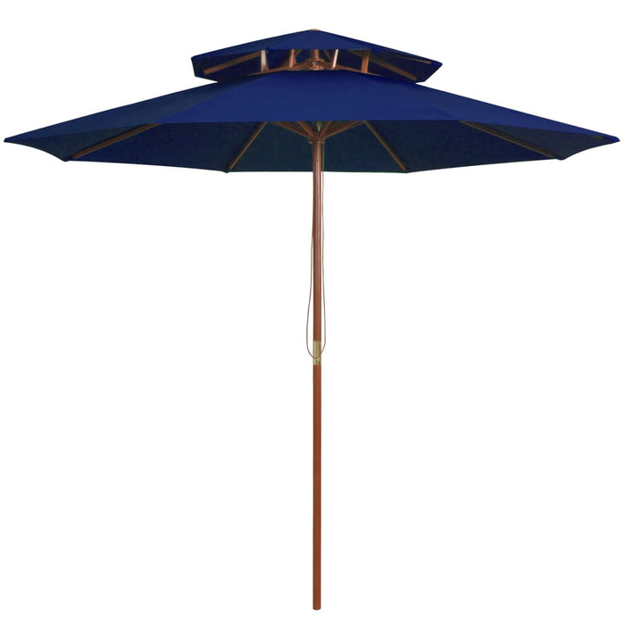 Umbrelă de soare dublă, stâlp din lemn, albastru, 270 cm - WALTI WALTI