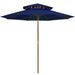 Umbrelă de soare dublă, stâlp din lemn, albastru, 270 cm - WALTI WALTI