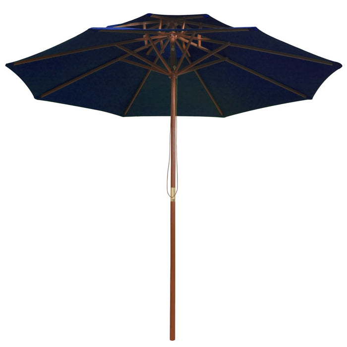 Umbrelă de soare dublă, stâlp din lemn, albastru, 270 cm - WALTI WALTI