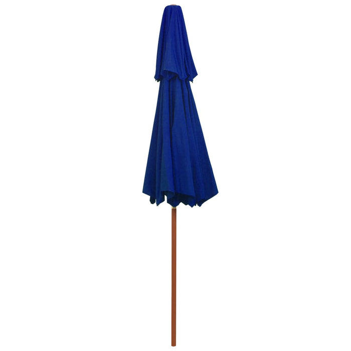 Umbrelă de soare dublă, stâlp din lemn, albastru, 270 cm - WALTI WALTI