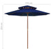 Umbrelă de soare dublă, stâlp din lemn, albastru, 270 cm - WALTI WALTI