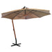 Umbrelă suspendată cu stâlp, gri taupe, 3,5x2,9 m, lemn de brad - WALTI WALTI