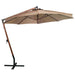 Umbrelă suspendată cu stâlp, gri taupe, 3,5x2,9 m, lemn de brad - WALTI WALTI