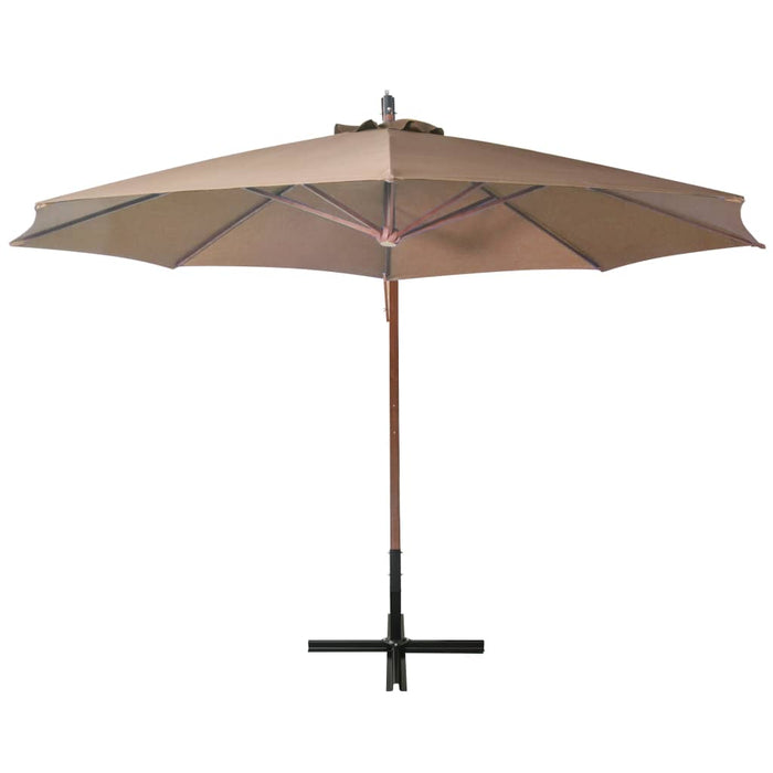 Umbrelă suspendată cu stâlp, gri taupe, 3,5x2,9 m, lemn de brad - WALTI WALTI