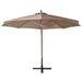 Umbrelă suspendată cu stâlp, gri taupe, 3,5x2,9 m, lemn de brad - WALTI WALTI