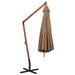 Umbrelă suspendată cu stâlp, gri taupe, 3,5x2,9 m, lemn de brad - WALTI WALTI