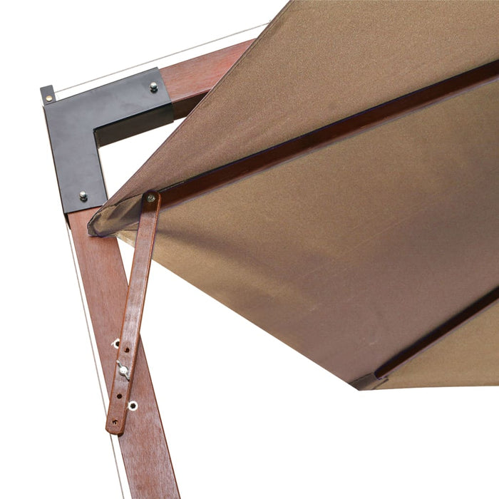 Umbrelă suspendată cu stâlp, gri taupe, 3,5x2,9 m, lemn de brad - WALTI WALTI